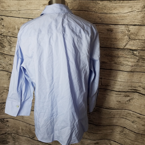 Foxcroft Blue Button Down Shirt missing Size but looks Size M.Pit to pit appro - Picture 2 of 7